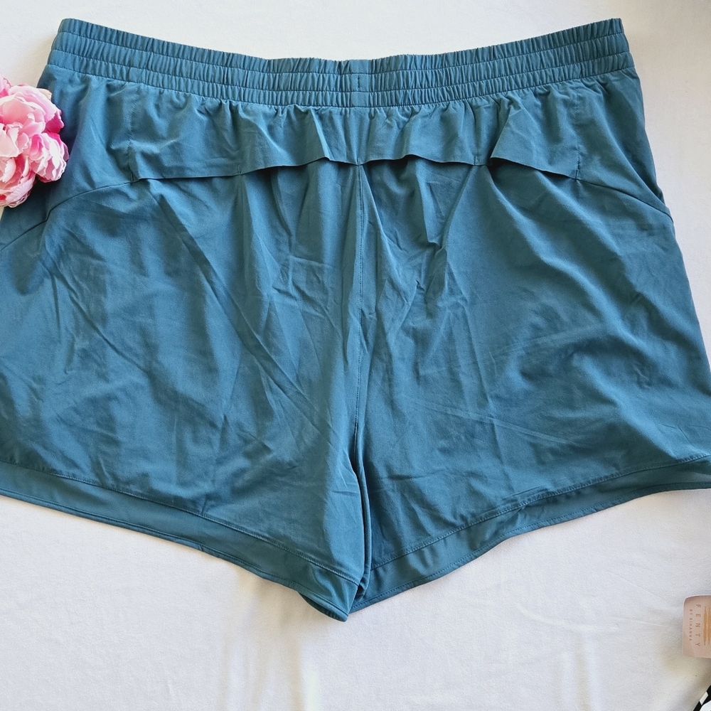 🏷️ATHLETA Mesh Racer Run High Rise 3 Short Teal Blue Size 3X - Picture 10 of 11